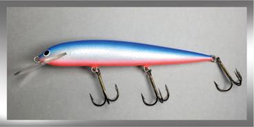 Karikko Wobbler, Länge: 18 cm, Farbe: Blau-Silber-Pink 006, schwimmend, von Suomen Uistin The Finnish Lure Company (Jarmo Rapala)